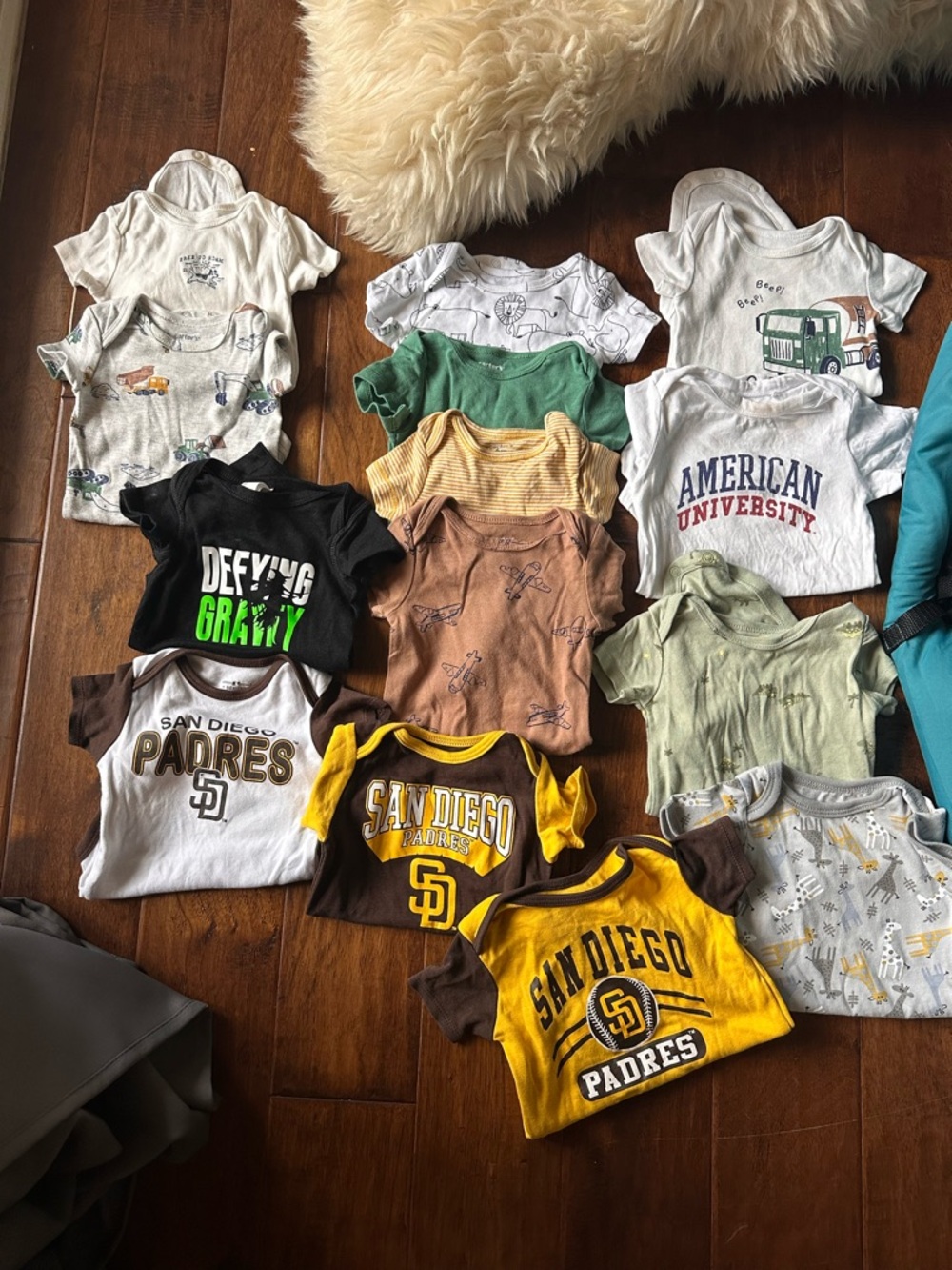 Lot of 16 baby clothes 3-6 month onesie bodysuit San Diego Padres Wicked carters